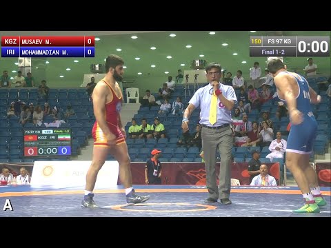 GOLD FS - 97 kg: M. MOHAMMADIAN (IRI) df. M. MUSAEV (KGZ), 10-3