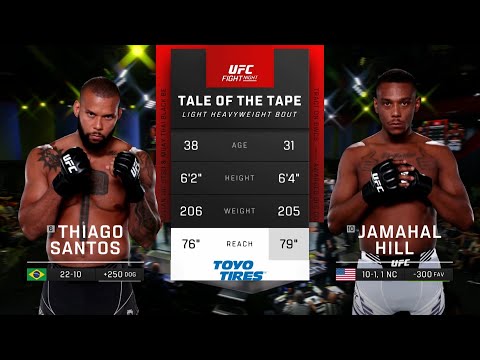 Thiago Santos vs Jamahal Hill Full Fight Full HD