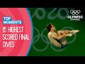 Men's 15 highest scored Final Dives at Rio 2016 | Top Moments