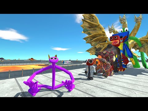 Rainbow Friends Purple vs Rainbow Friends LAVA DEATH RUN - Animal Revolt Battle Simulator