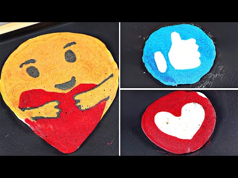 Emoji Reactions Pancake Art | Care, Like, Love