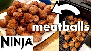 Easy Air Fryer turkey meatballs in minutes! NINJA FOODI MAX AIRFRYER RECIPE #mealprep