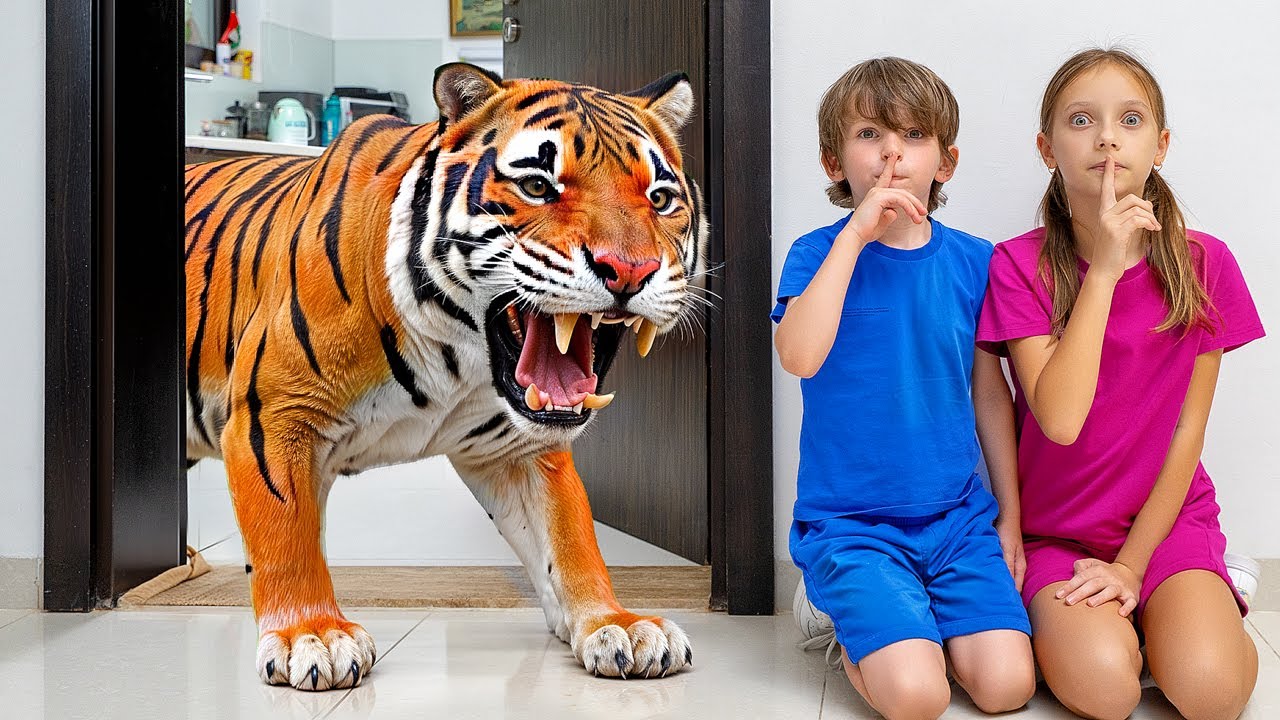 Giant Zoo Adventure at Home | Learn Wild Animal Names & What They Eat