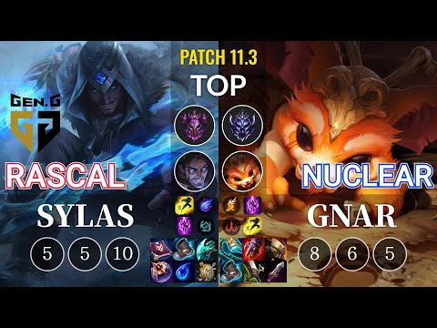 GEN Rascal Sylas vs Nuclear Gnar Top - KR Patch 11.3