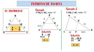 TEOREMA DE THALES  - EJERCICIOS CON EL TEOREMA DE TALES EN TRIÁNGULOS
