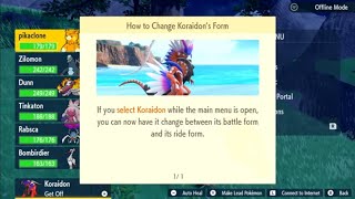 How to change koraidon to Battle form! Pokemon Scarlet and Violet!