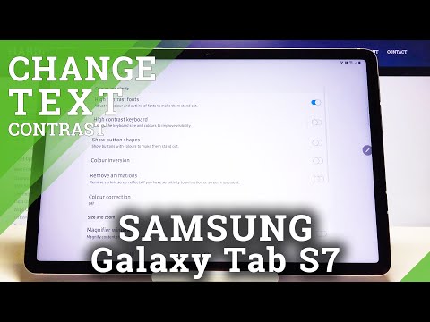 How to Open Display Settings in Samsung Galaxy Tab S7 - Activate High Contrast Text
