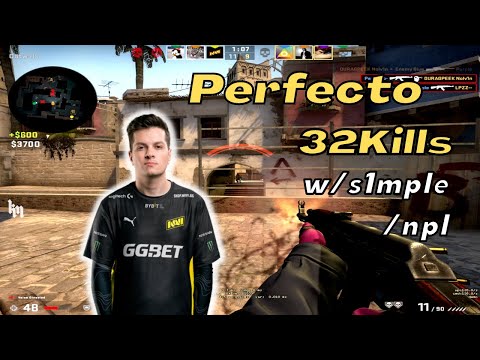 Perfecto 32Kills w/s1mple/npl (mirage) @ FACEIT ranked / 2023.01.13 / CSGO POV
