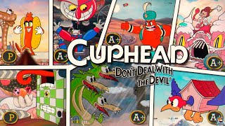 Cuphead - All Bosses (No Damage/A+ Rank) - All Run 'n Gun Levels (P-Ranks - Pacifist)