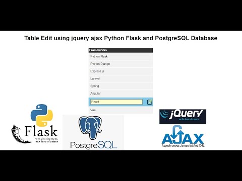 Table Edit Using Jquery Ajax Python Flask And Postgresql Database