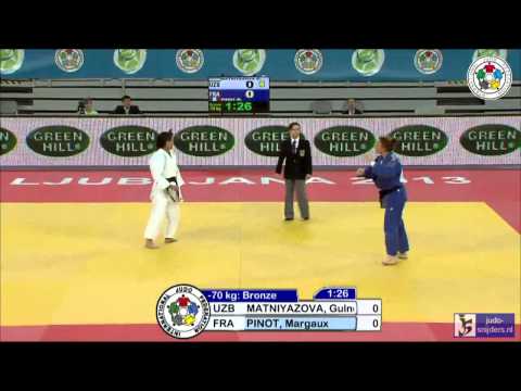 Judo 2013 World Championships Junior Ljubljana: Matniyazova (UZB) - Pinot (FRA) [-70kg] bronze