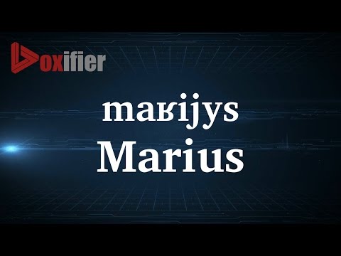 How to Pronunce Marius in French - Voxifier.com