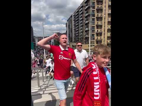 Manchester City vs Man Utd FA cup final at Wembley riot before the game