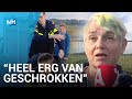 Demonstrant in tranen na duw agent