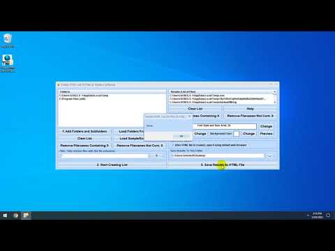 Create HTML List Of Files In Folders Software