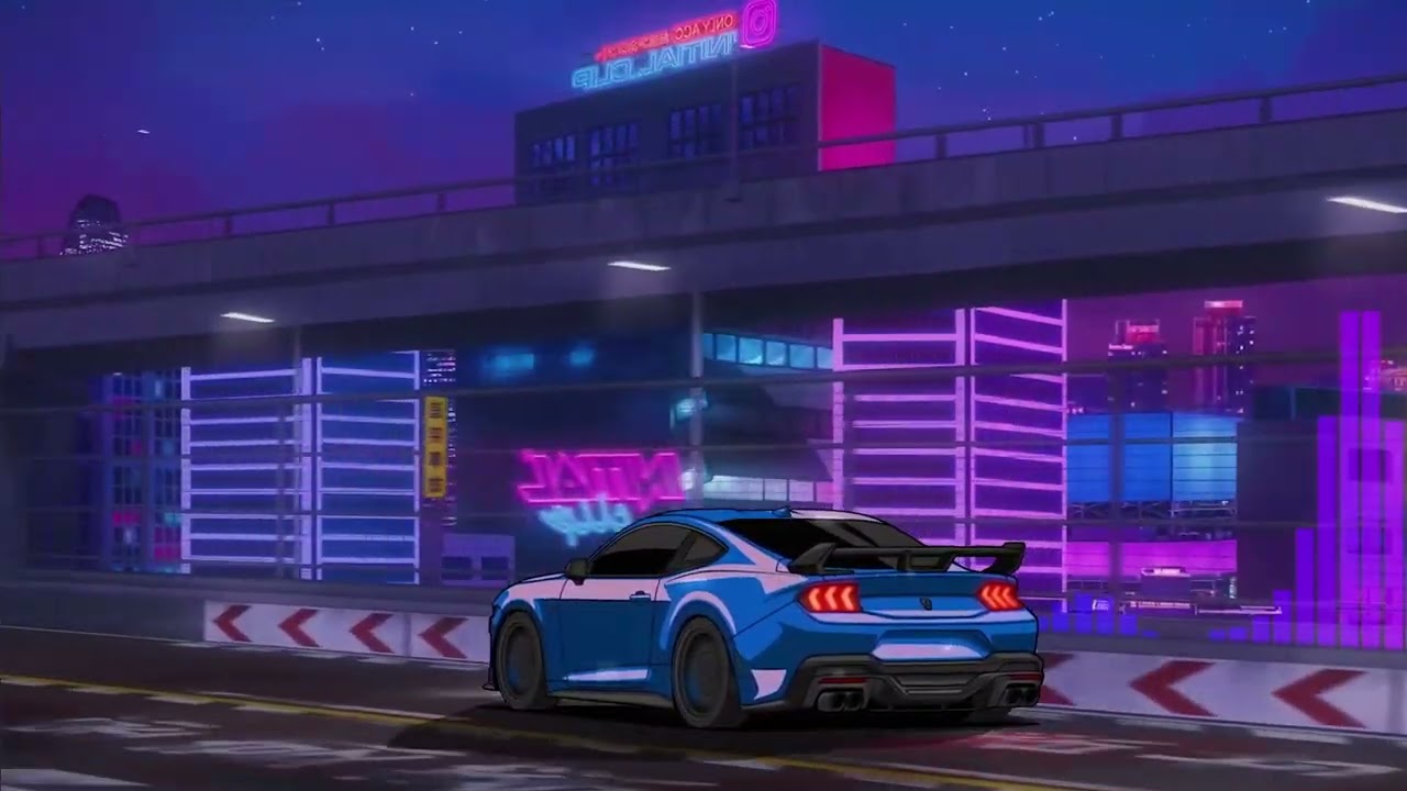 Ford Mustang JDM Rolling Synthwave Live Wallpaper | 4K Background