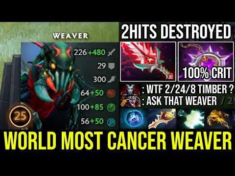 World Most Cancerous Weaver Ever Seen | 100% Crit + Nullifier Destroyed Timbersaw in 2Hits DotA 2
