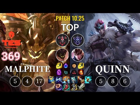 TES 369 Malphite vs Quinn Top - KR Patch 10.25