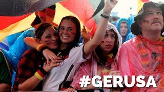 Deutschland - USA (1:0): Torjubel im Regen auf der Fanmeile in Berlin