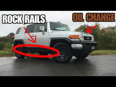 OIL CHANGE and ROCK SLIDER INSTALL on the FJ CRUISER