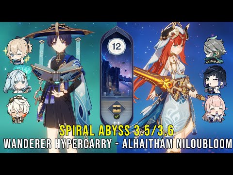C1 Wanderer Hypercarry and C0 Alhaitham Nilou Bloom - Genshin Impact Abyss 3.5 3.6 - Floor 12 9
