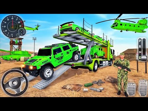 Transporting Combat Vehicles in Trailer Truck -  New US Army Car Transporter 2019 - Android Gameplay