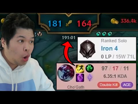 A 3 hour iron 4 game where Cho'gath got 97 kills and lost.. wtf happened
