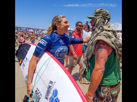 Sage Erickson Pro Surfer. Dano Follows Dad, Greg Throughout US Open Event on DAN-O-VISION...