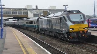 preview picture of video 'Chiltern Mainline Class 68's   Banbury, Easter 2015'