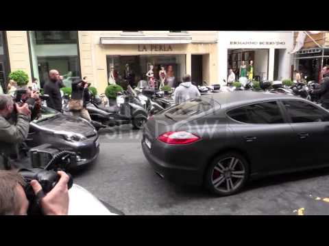 Kanye West and dad Ray West at Lanvin store in Paris