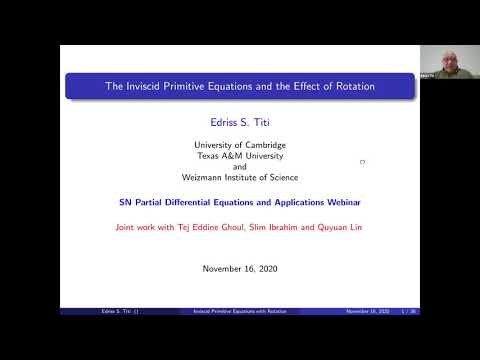 SN Partial Differential Equations and Applications Webinars - Edriss Titi