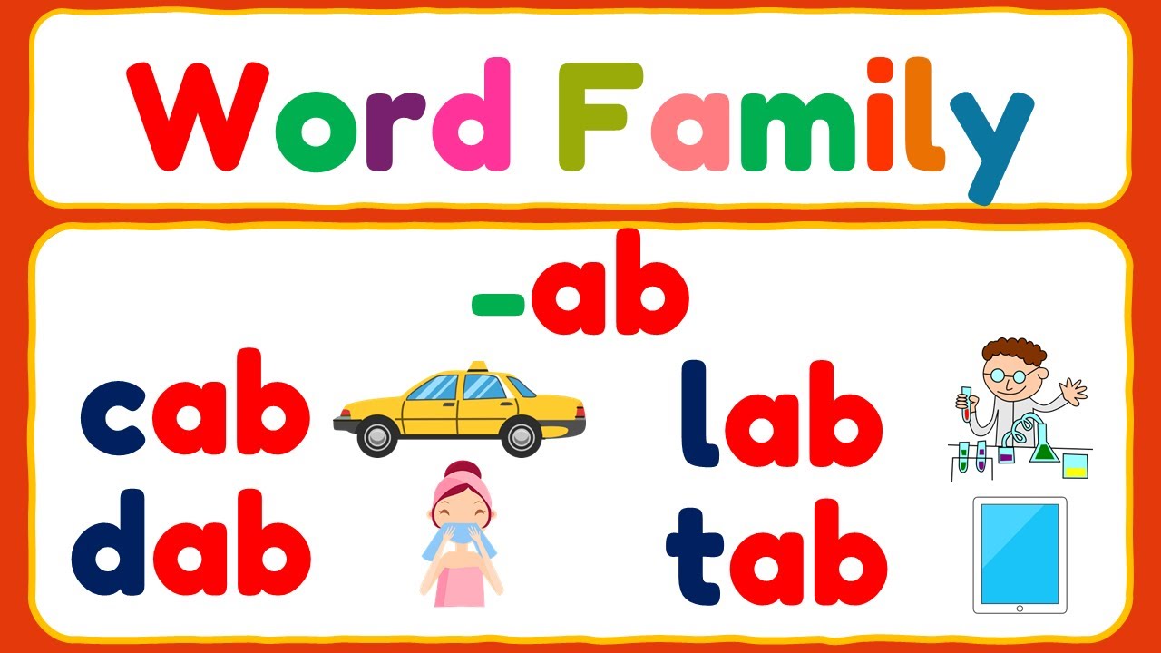 Word Family -ab | CVC Words -ab | Let's Read Three - Letter Words