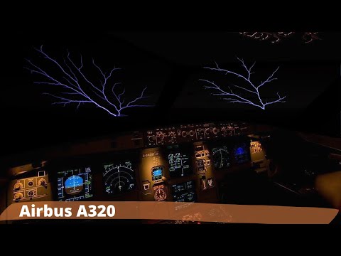 Airbus A320  Storm Fligh - Airbus Cockpit By Night - St Elmos Fire Cockpit View