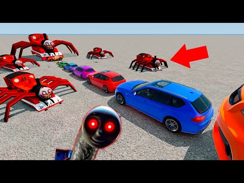 CHOO-CHOO CHARLES vs Lighting McQueen. Big & Small Cars Crash Test | BeamNG