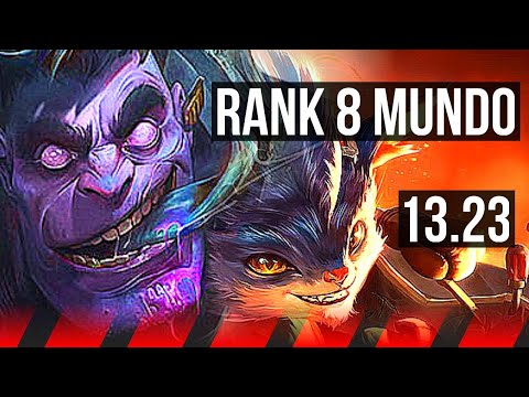 MUNDO vs RUMBLE (TOP) | 4/0/2, 1.7M mastery, Rank 8 Mundo, 300+ games | KR Grandmaster | 13.23