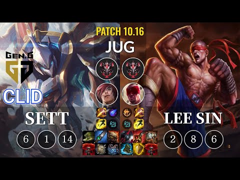 GEN Clid Sett vs Lee Sin Jungle - KR Patch 10.16