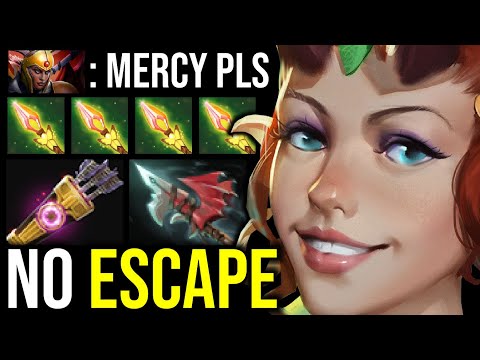 NO ESCAPE..!! Max Attack Range Enchantress Enchanteq Quiver + Hurricane Pike 7.24 | Dota 2