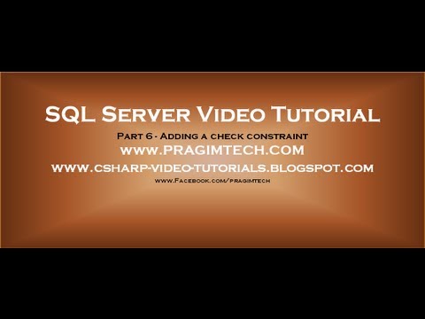 Adding A Check Constraint Part 6