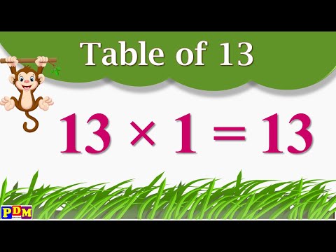 Multiplication Table of 13 x 1 = 13 | 13 Times Tables Practice | Table of 13 ka Table Thirteen,