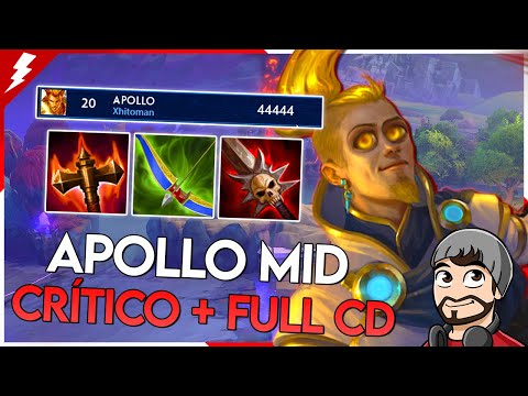 APOLLO MID, CRÍTICO + FULL CD COM 44.444 DE DANO! - ⚡ Smite BR Conquista