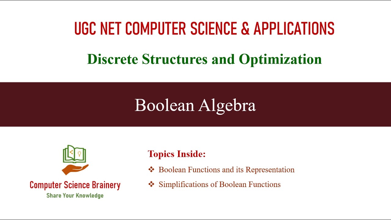 Boolean Algebra | Discrete Structures | Unit 1-7 | UGC NET Computer Science