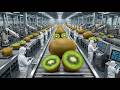 ASMR Relaxing Satisfying Video Of Kiwi Juice In Factory