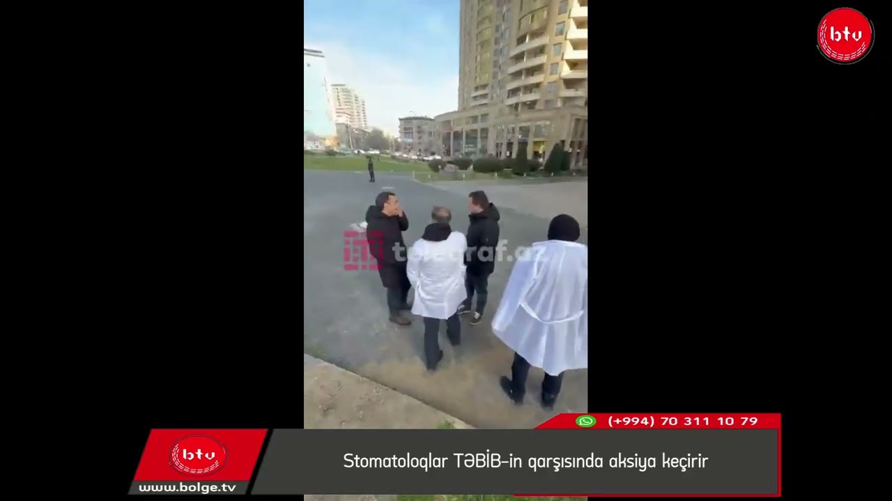 Stomatoloqlar TƏBİB-in qarşısında aksiya keçirir