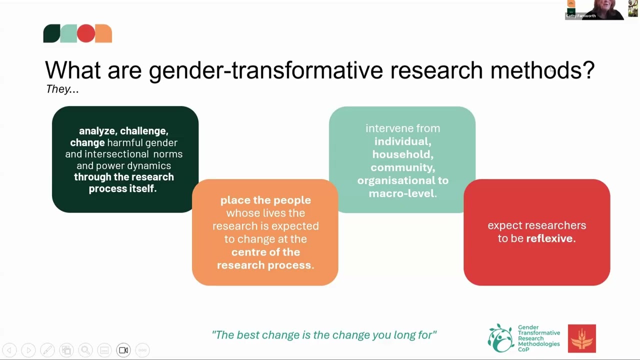 Launch of the Gender-Transformative Research Methods (GTRM) Toolkit