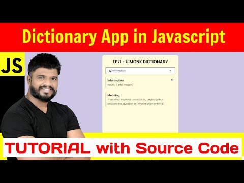 Ep71 Dictionary App With Javascript Tutorial Source Code