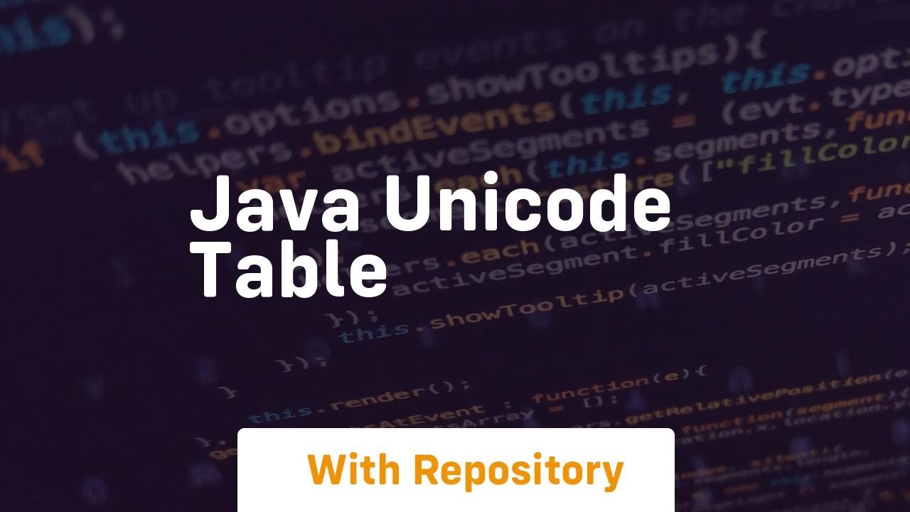 java unicode table