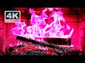 PINK FIRE 4K Magic Fireplace With Crackling Fire Sounds