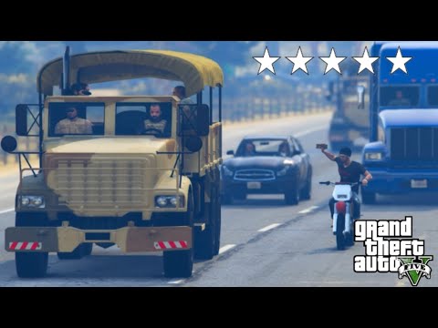 Trevor Hijacking military weapon Container truck - GTA V - Weapon Container Heist.
