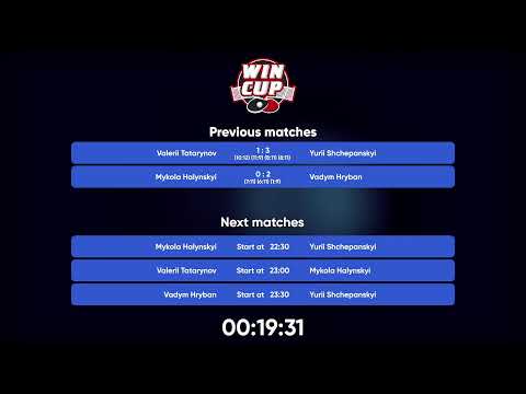 21:30 Mykola Halynskyi  0 - 3 Vadym Hryban West 5 WIN CUP 11.10.2022 | TABLE TENNIS WINCUP
