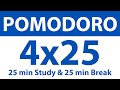 Pomodoro Technique 4x25 Min Study Timer 25 Min Work 25 Min Break No Ads No Music